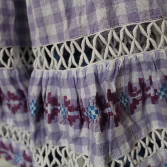 Dodo Bar Or Gingham Check Cotton Jacquard Maxi Dress Size Small - Picture 13 of 13